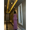 201211 PINK COCKTAİL DRESS SANDY FABRİC
