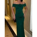 201212 GREEN COCKTAİL DRESS SANDY FABRİC