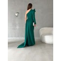 201236 GREEN COCKTAİL DRESS SCUBA FABRIC