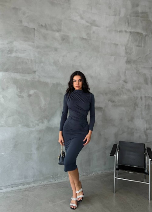 201354 NAVY BLAU KLEID