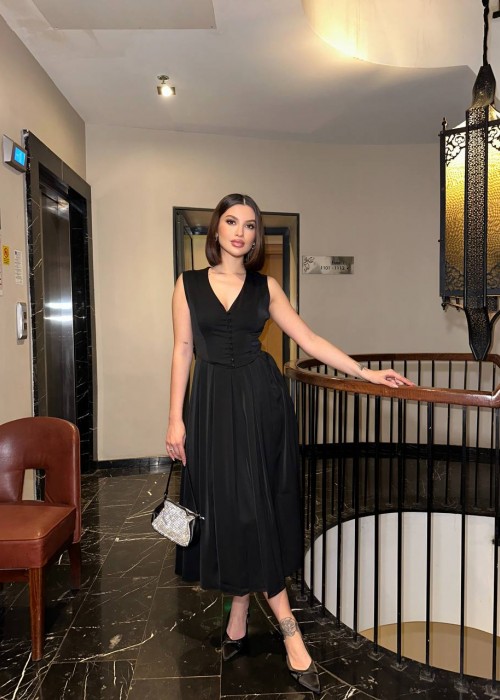201360 SCHWARZ KLEID