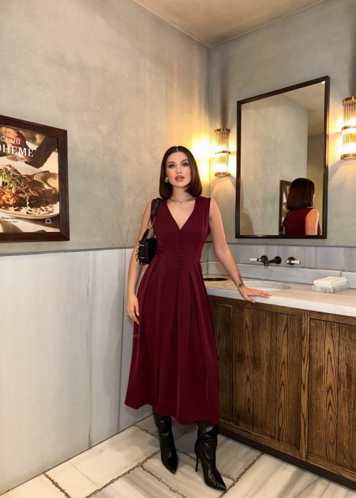201361 BORDO KLEID