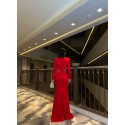201444 RED COCKTAİL DRESS SCUBA CREP