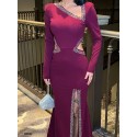 201447 Damson COCKTAİL DRESS SCUBA CREP