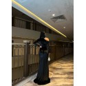 201452 BLACK COCKTAİL DRESS VELVET