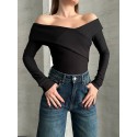 201457 BLACK BLOUSE OTTOMAN FABRIC
