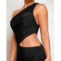 201519 BLACK COCKTAİL DRESS Crystal knitting