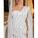 201536 WHITE COCKTAİL DRESS