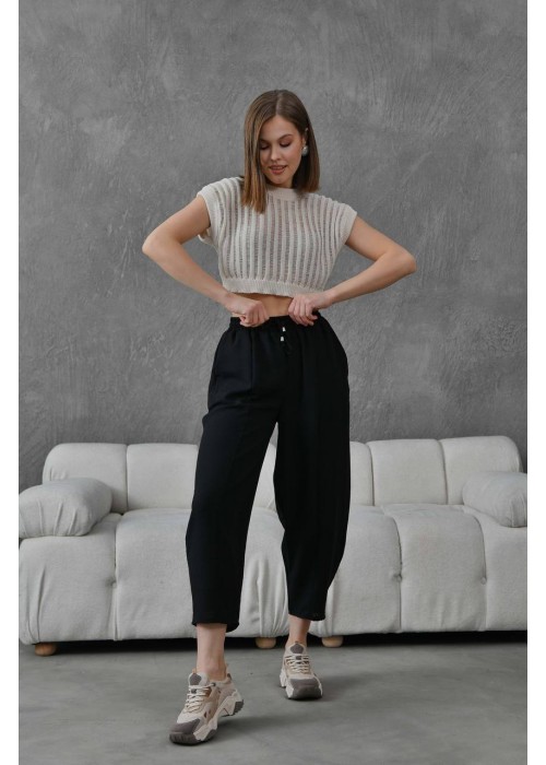 201589 SCHWARZ HOSE LEINENSTOFF