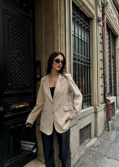 201647 KREM CEKET BLAZER