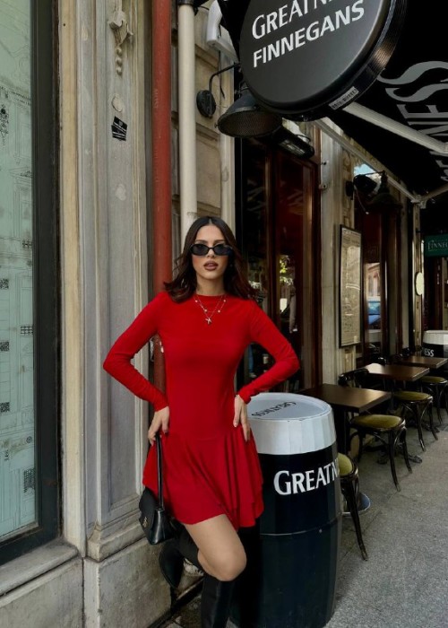 201661 ROT KLEID