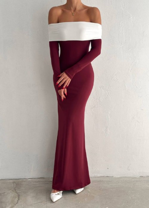 201719 BORDO KLEID