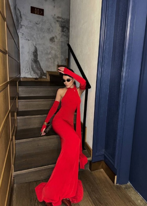 201786 ROT KLEID