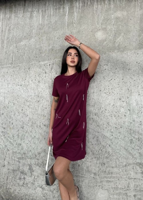 201956 BORDO KLEID