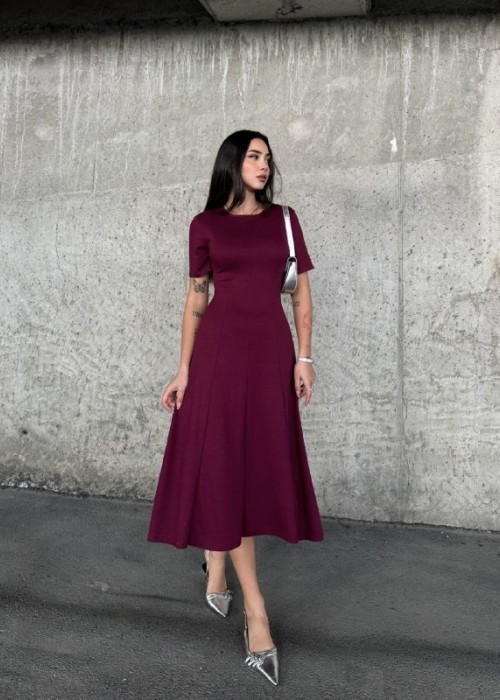 201959 BORDO KLEID Modal Stoff