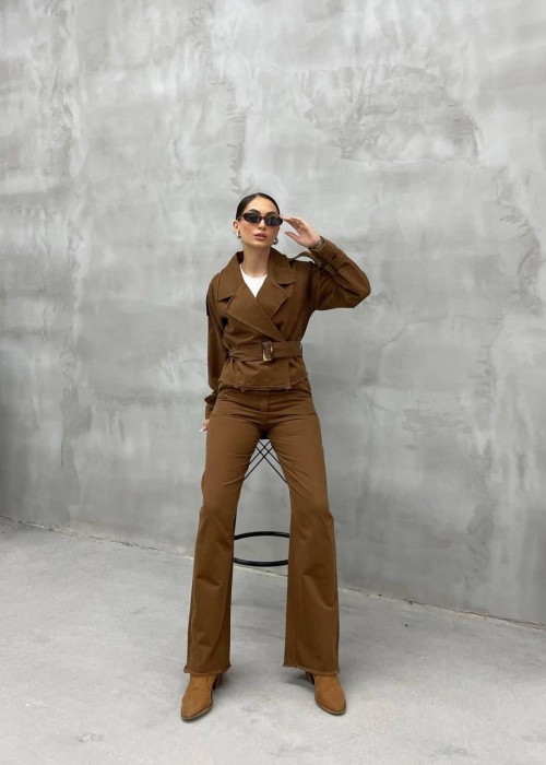 201964 KAFFEE MANNSCHAFT Gabardin-Stoff.