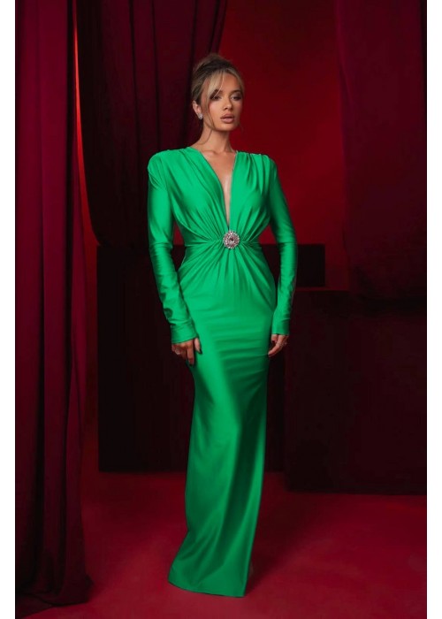 202001 GRÜN KLEID Kristallkrampf