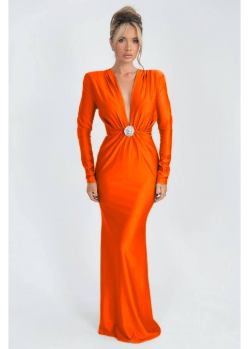 202003 ORANGE KLEID Kristallkrampf