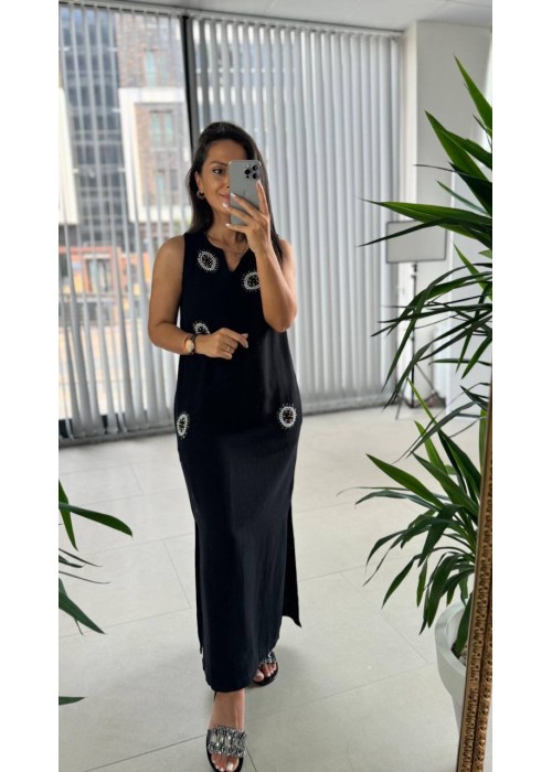 202039 SCHWARZ KLEID
