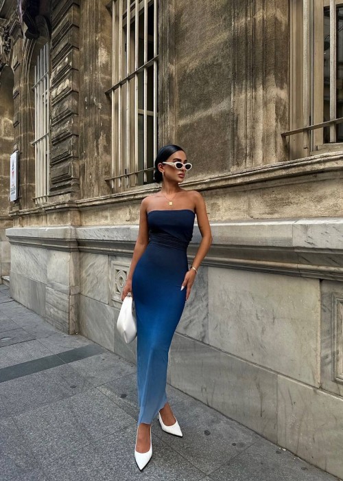 202096 BLAU KLEID