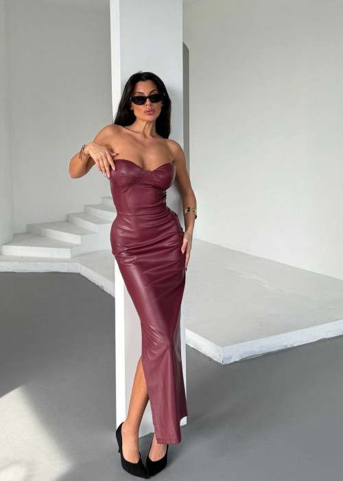 202119 BORDO KLEID