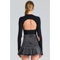 202225 SCHWARZ BLUSE Tauchstoff