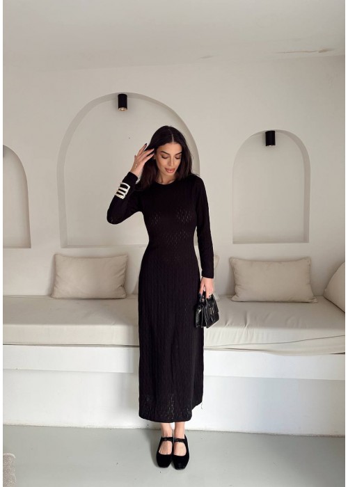 202307 SCHWARZ KLEID STRICKWAREN