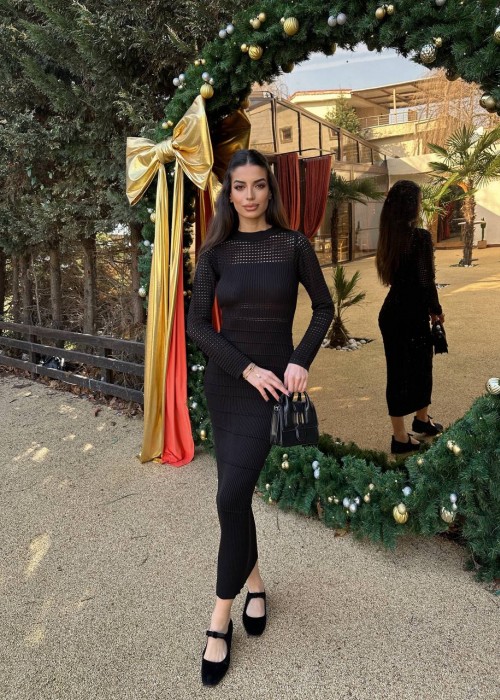202310 SCHWARZ KLEID STRICKWAREN