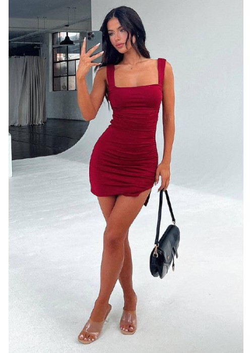 202354 ROT KLEID Sandstrahl