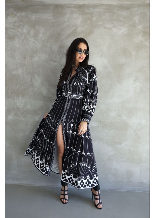 202471 SCHWARZ KLEID Babel Stoff