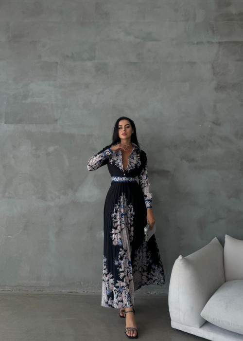 202475 SCHWARZ KLEID ATLAS STOFF