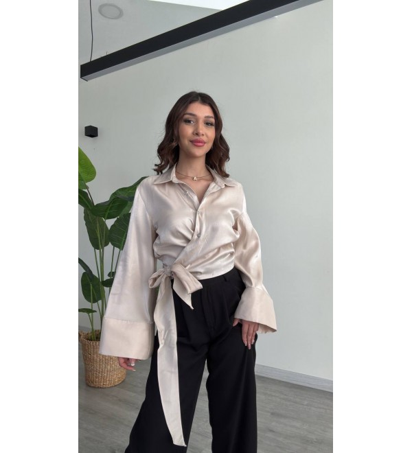 202554 BEIGE SHIRT SATIN FABRIC