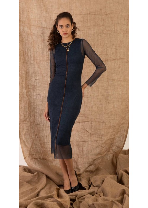 202621 NAVY BLAU KLEID