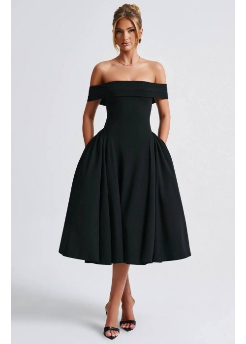 202652 SCHWARZ KLEID ATLAS STOFF