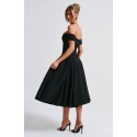 202652 SCHWARZ KLEID ATLAS STOFF