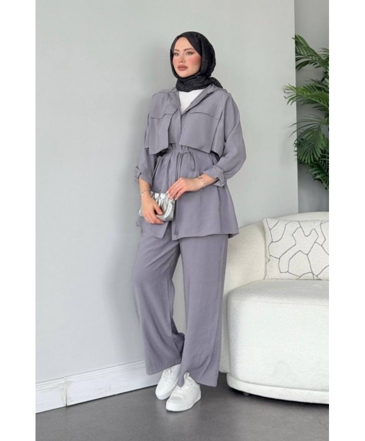 202703 GRİ TESETTÜR TAKIM