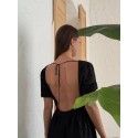 202785 SCHWARZ KLEID Brodengewebe
