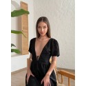 202785 SCHWARZ KLEID Brodengewebe