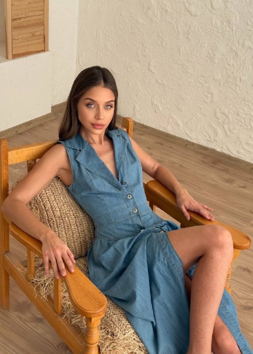 202791 BLAU KLEID