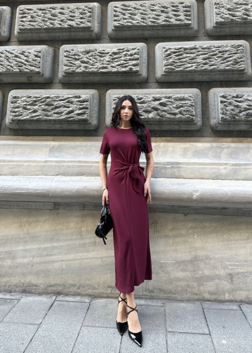 202831 BORDO KLEID Modal Stoff