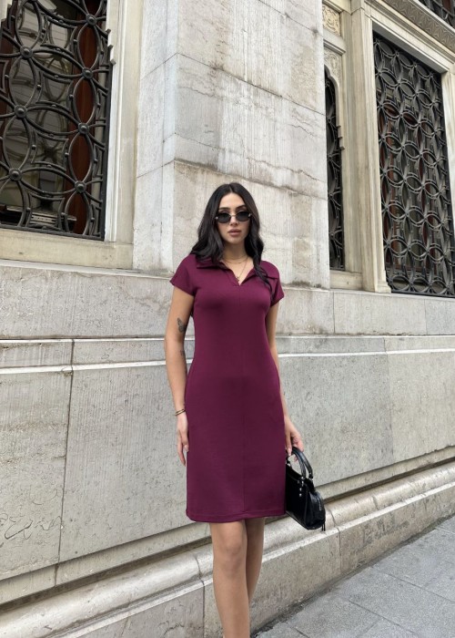 202840 BORDO KLEID Modal Stoff