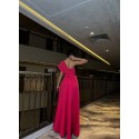 203032 FUCHIA COCKTAİL DRESS SCUBA FABRIC