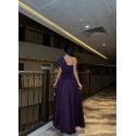 203035 PURPLE COCKTAİL DRESS SCUBA FABRIC