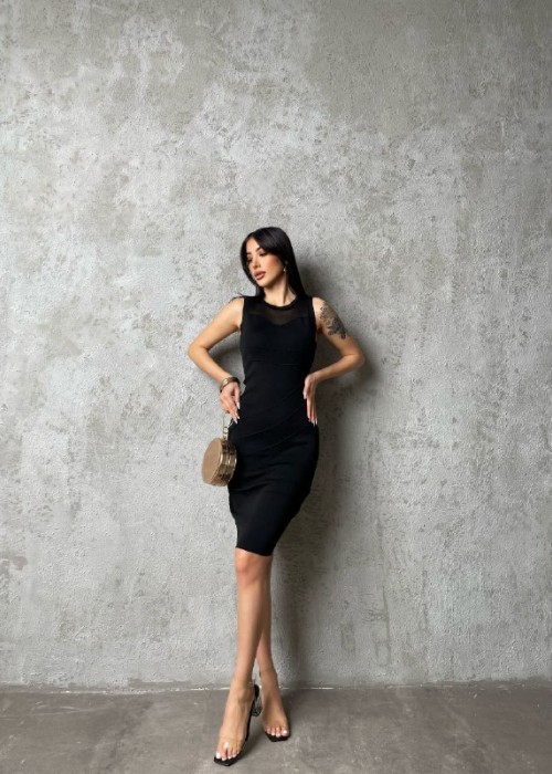 203072 SCHWARZ KLEID STRICKWAREN