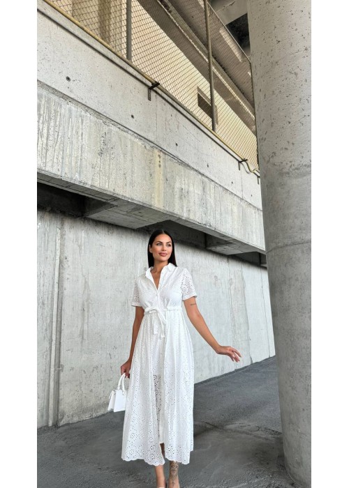 203184 WEISS KLEID Brodengewebe
