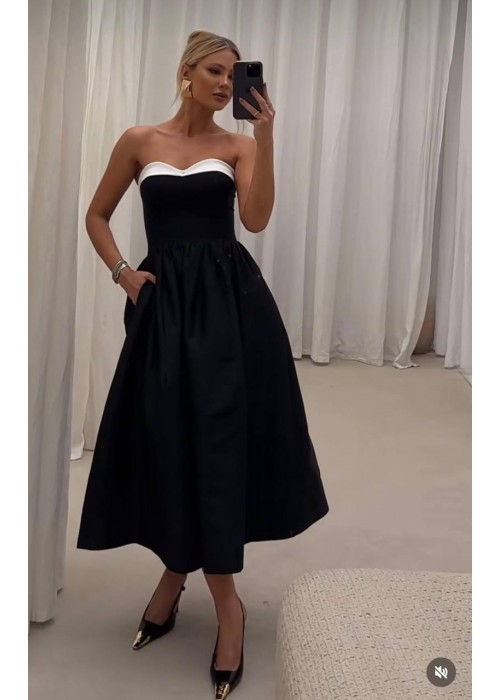 203361 SCHWARZ KLEID POPLIN STOFF