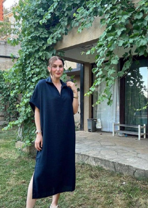203435 NAVY BLAU KLEID