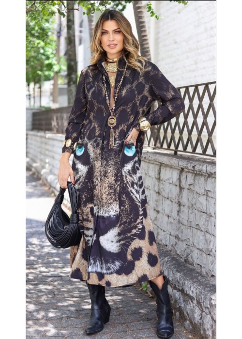 203492 GEMUSTERT KLEID CREPE STOFF