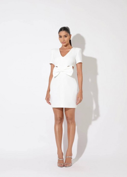 203616 WEISS KLEID ATLAS STOFF
