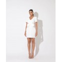 203616 WEISS KLEID ATLAS STOFF